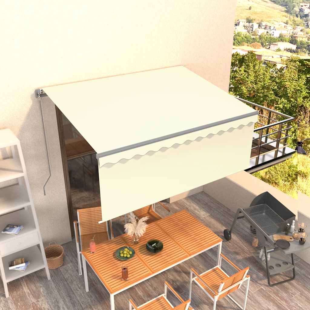 Tenda da Sole Retrattile Manuale con Parasole 3x2,5 m Crema