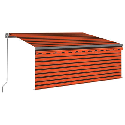 Tenda Retrattile Manuale con Parasole 3x2,5m Arancione Marrone