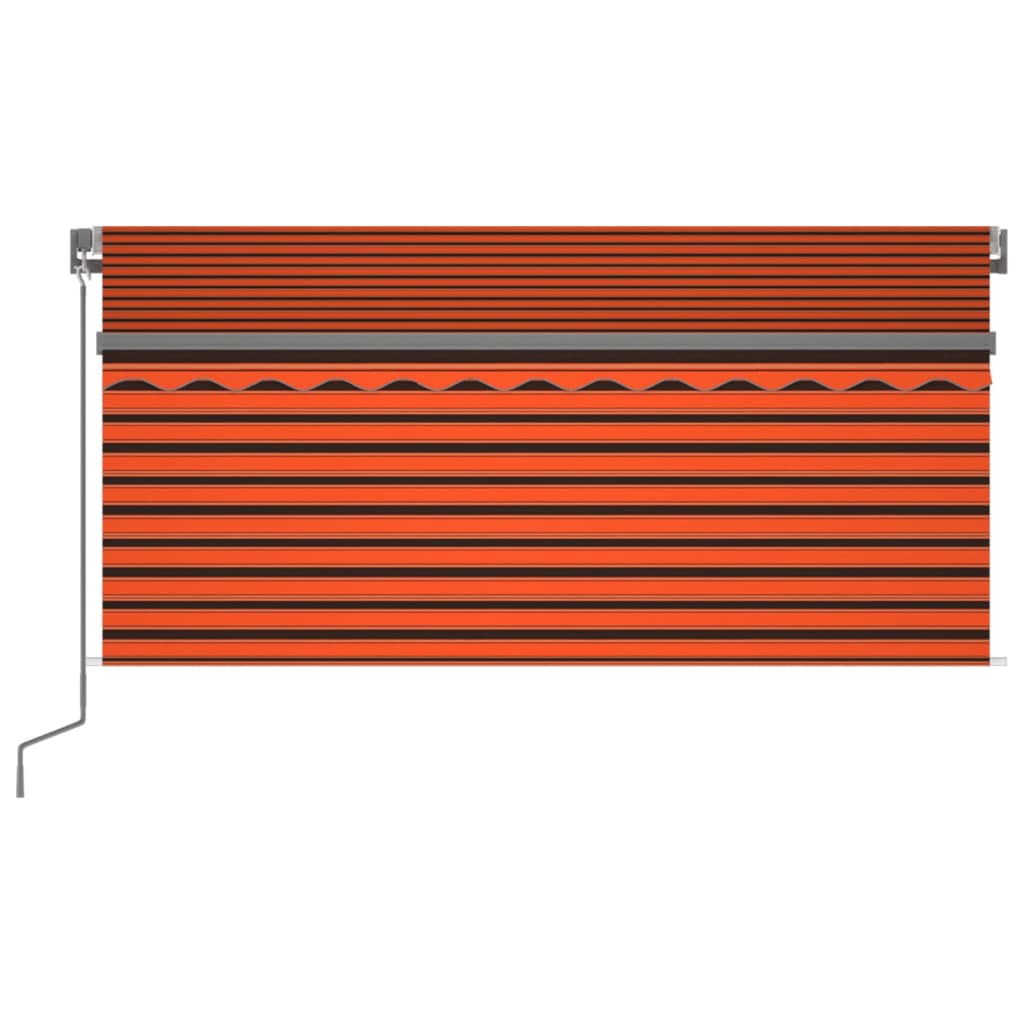 Tenda Retrattile Manuale con Parasole 3x2,5m Arancione Marrone