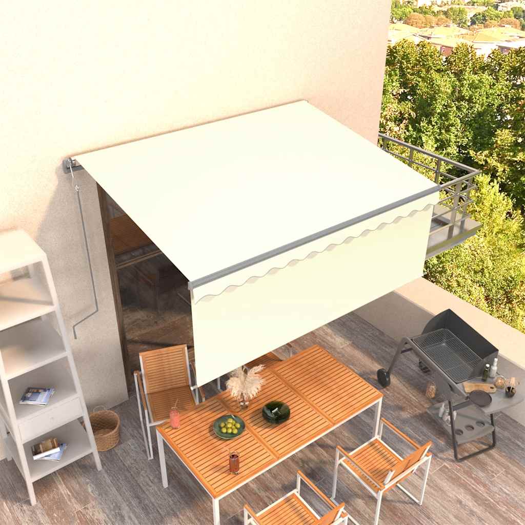 Tenda da Sole Retrattile Automatica con Parasole 3x2,5m Crema