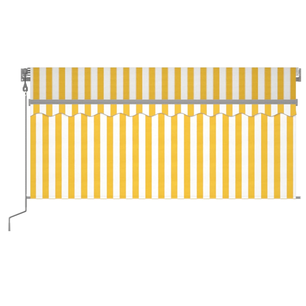 Tenda Sole Retrattile Automatica e Parasole 3x2,5mGialla Bianca