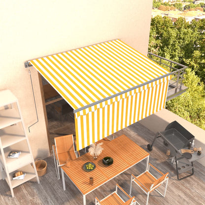 Tenda Sole Retrattile Automatica e Parasole 3x2,5mGialla Bianca