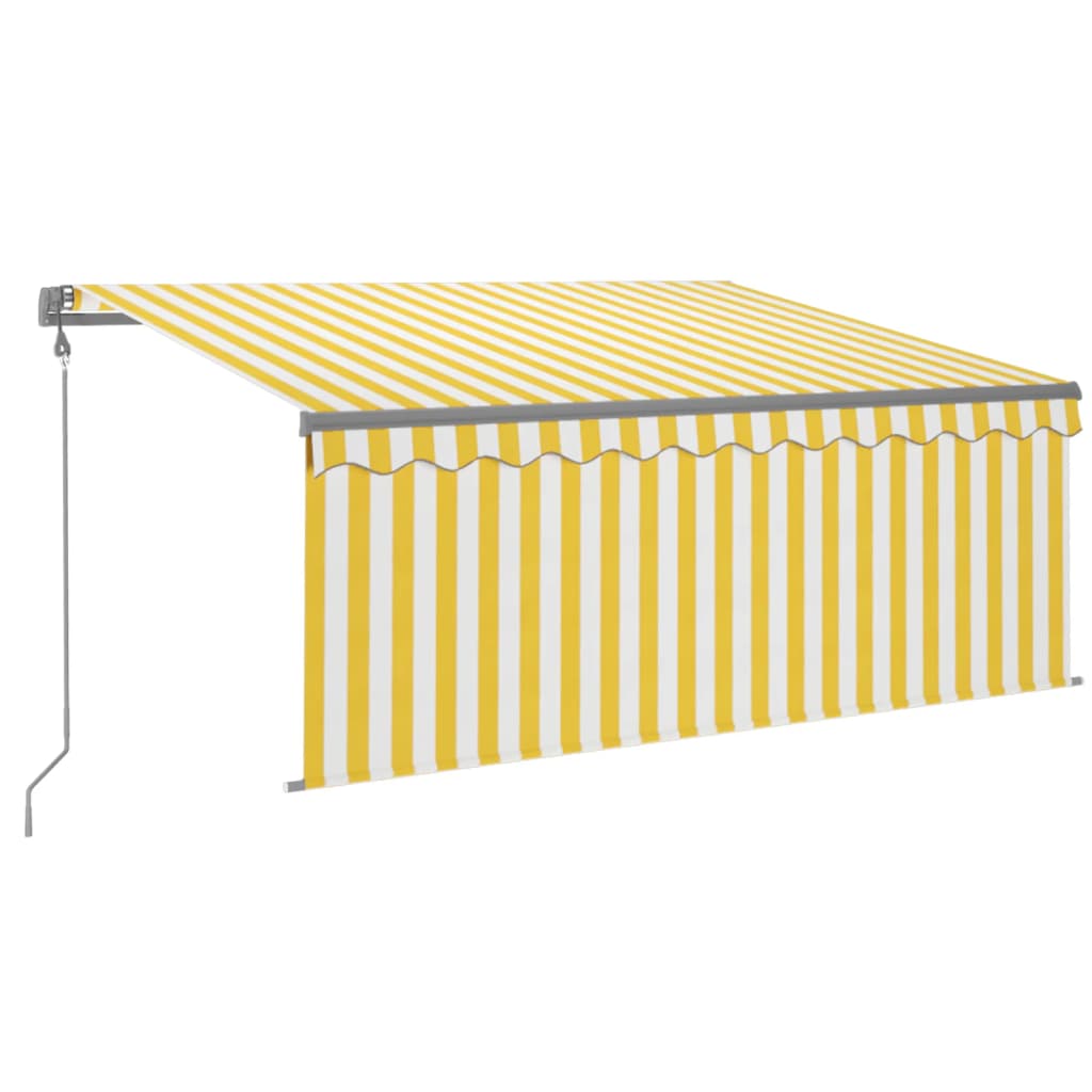Tenda Automatica con LED Sensore Vento 3x2,5 m Giallo Bianco