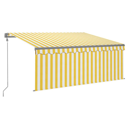 Tenda Automatica con LED Sensore Vento 3x2,5 m Giallo Bianco