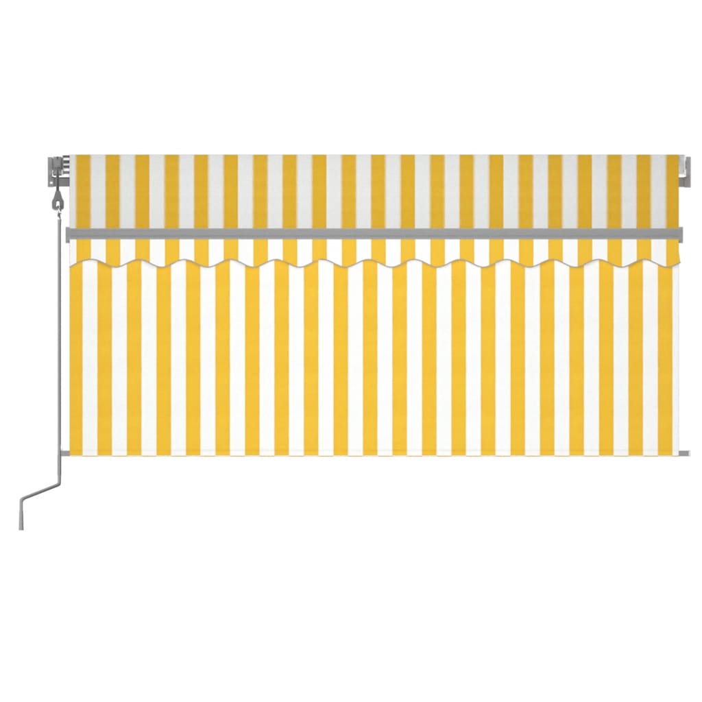 Tenda Automatica con LED Sensore Vento 3x2,5 m Giallo Bianco
