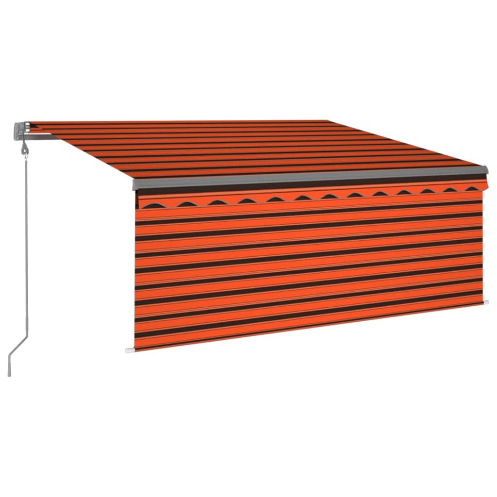 Tenda Automatica LED Sensore Vento 3x2,5m Arancione Marrone