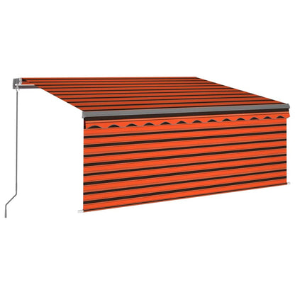Tenda da Sole Retrattile Manuale LED 3,5x2,5m Arancione Marrone