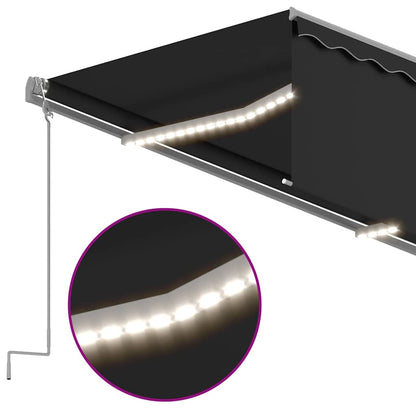 Tenda da Sole Automatica LED Sensore Vento 3,5x2,5 m Antracite