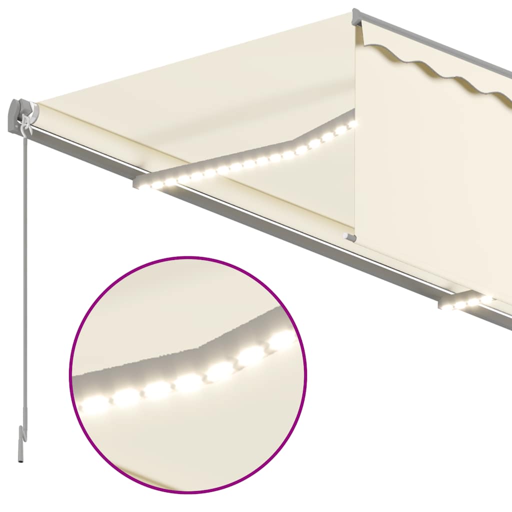 Tenda Automatica con Parasole LED e Sensore Vento 4x3 m Crema