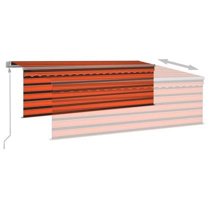vidaXLTenda Automatica ParasoleLEDSensoreVento 4x3 m ArancioMarrone