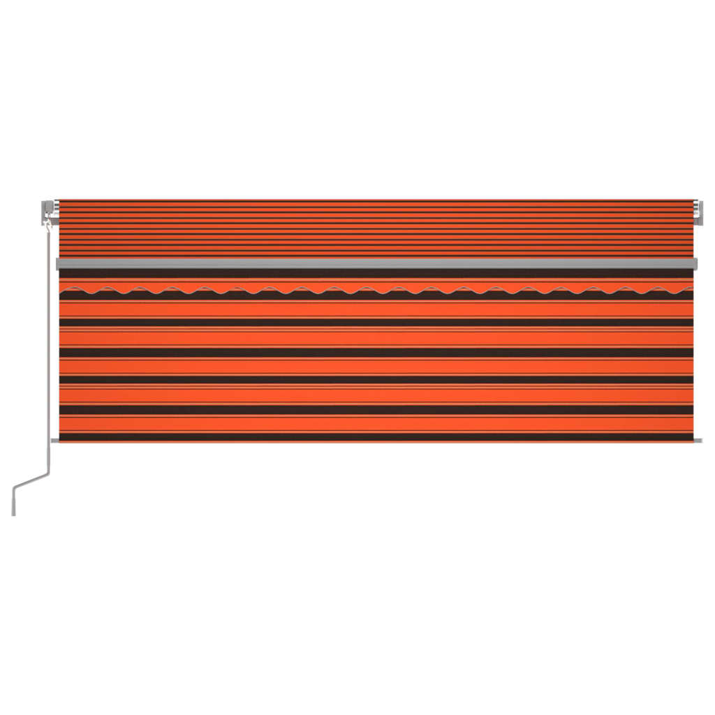 Tenda da Sole Manuale con Parasole 4,5x3m Arancione Marrone