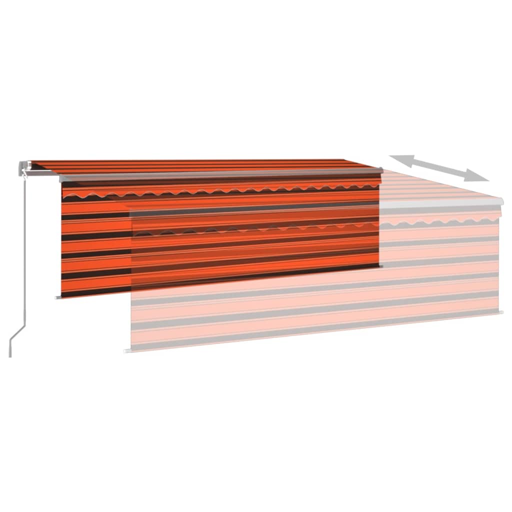 Tenda da Sole Manuale con Parasole 4,5x3m Arancione Marrone