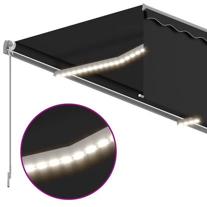 Tenda da Sole Retrattile Manuale con LED 4,5x3 m Antracite