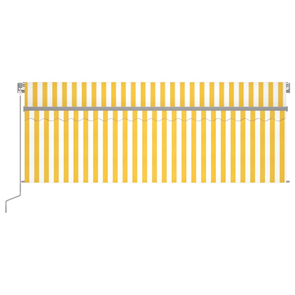 Tenda Retrattile Automatica con Parasole 4,5x3m Gialla Bianca