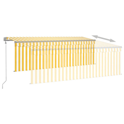 Tenda Retrattile Automatica con Parasole 4,5x3m Gialla Bianca