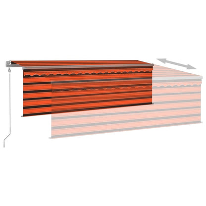Tenda da Sole Retrattile Automatica 4,5x3m Arancione e Marrone