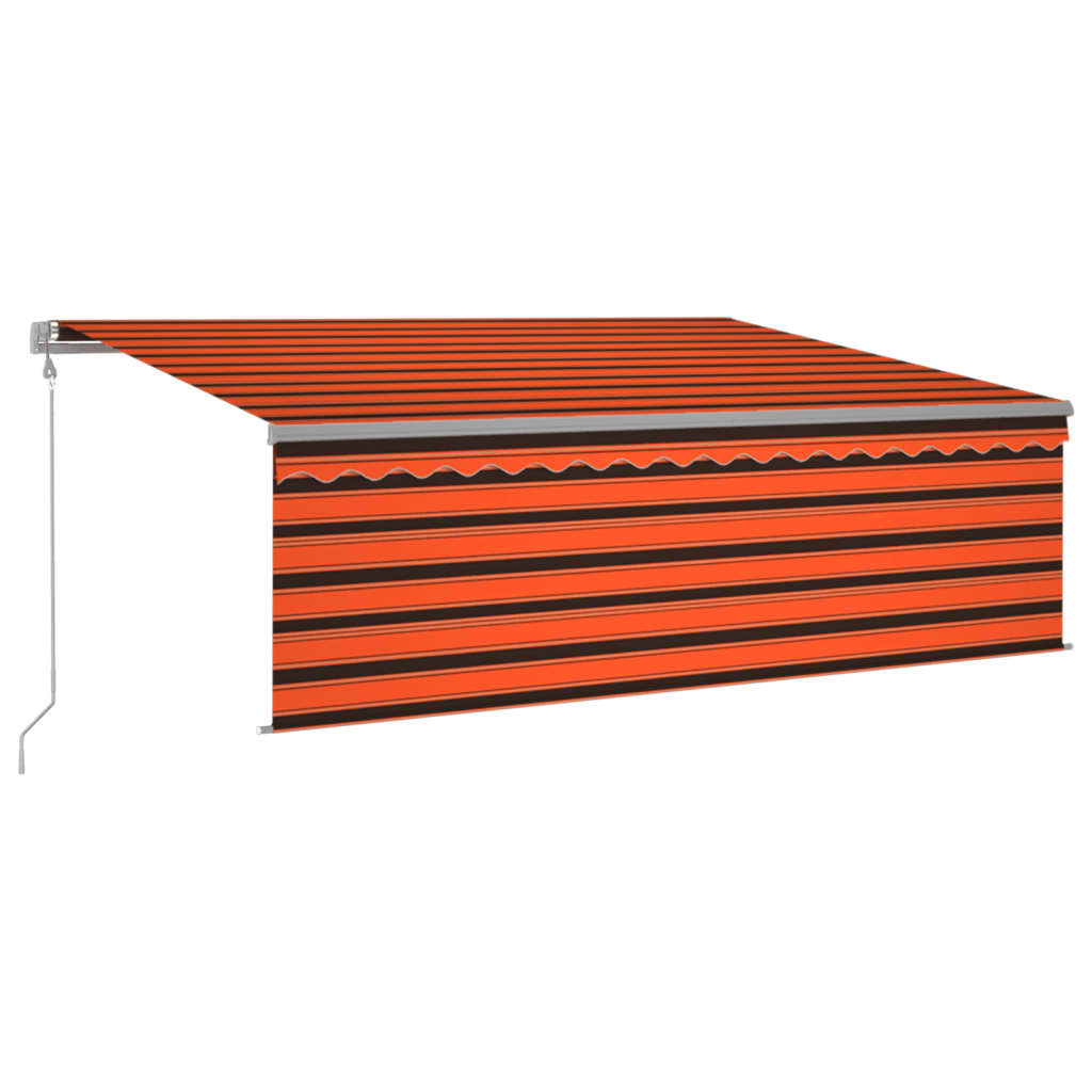 Tenda Automatica LED Sensore Vento 4,5x3 m Arancione e Marrone