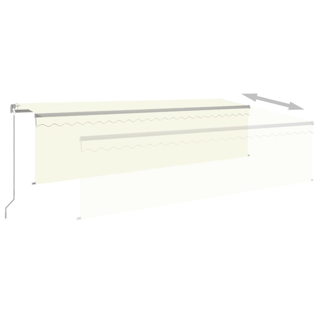 Tenda Sole Retrattile Manuale con Parasole 5x3 m Crema