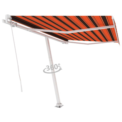 Tenda Sole Manuale Autoportante 300x250 cm Arancione e Marrone
