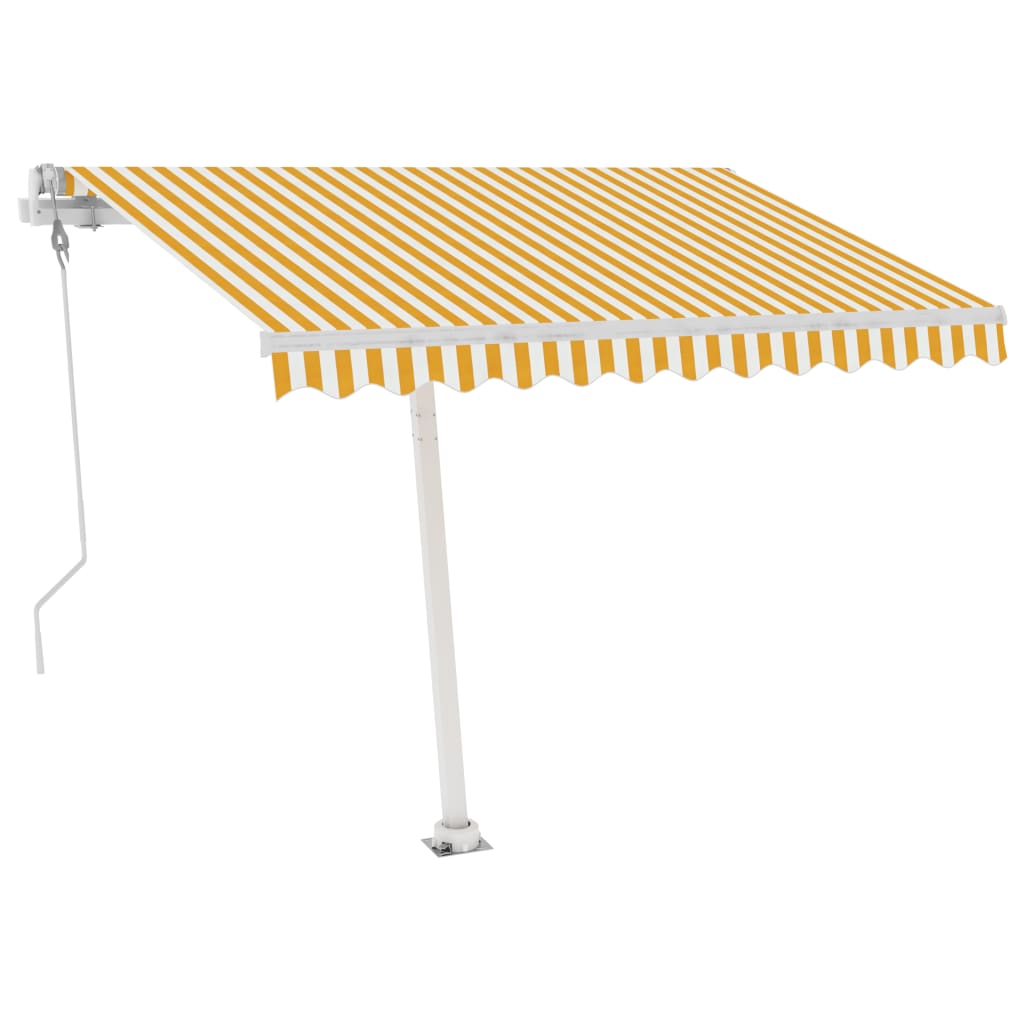 Tenda Automatica con Sensore Vento LED 300x250 cm Gialla/Bianca