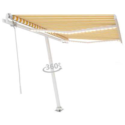 Tenda Automatica con Sensore Vento LED 300x250 cm Gialla/Bianca