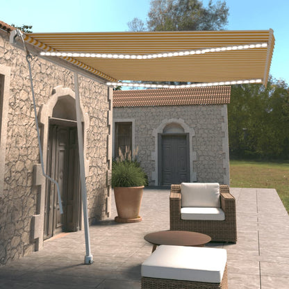 Tenda Automatica con Sensore Vento LED 300x250 cm Gialla/Bianca