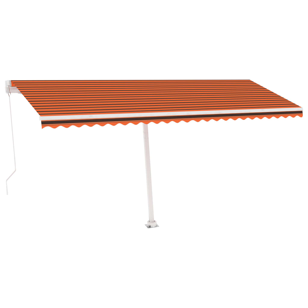 Tenda da Sole Manuale Autoportante 400x300 cm Arancione Marrone