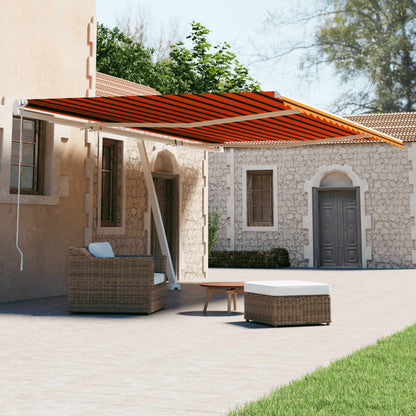 Tenda Retrattile Automatica 400x300 cm Arancione e Marrone