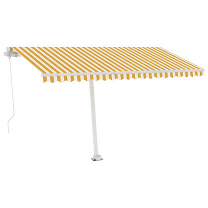 Tenda Retrattile Manuale Autoportante 450x300 cm Gialla Bianca