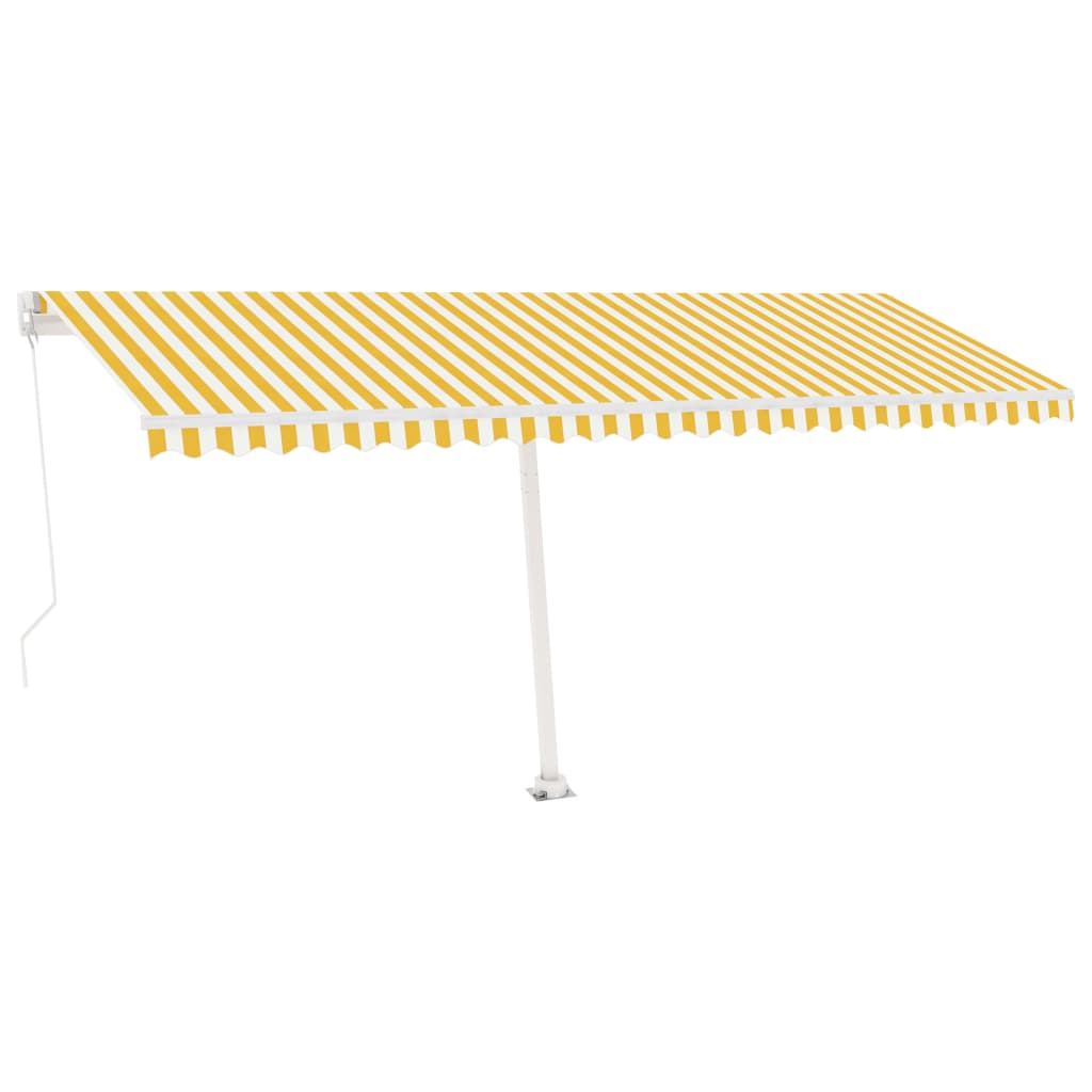 Tenda da Sole Autoportante Manuale 500x350 cm Gialla Bianca