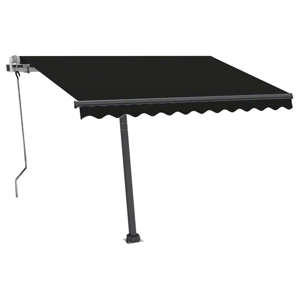 Tenda da Sole Retrattile Manuale con LED 300x250 cm Antracite