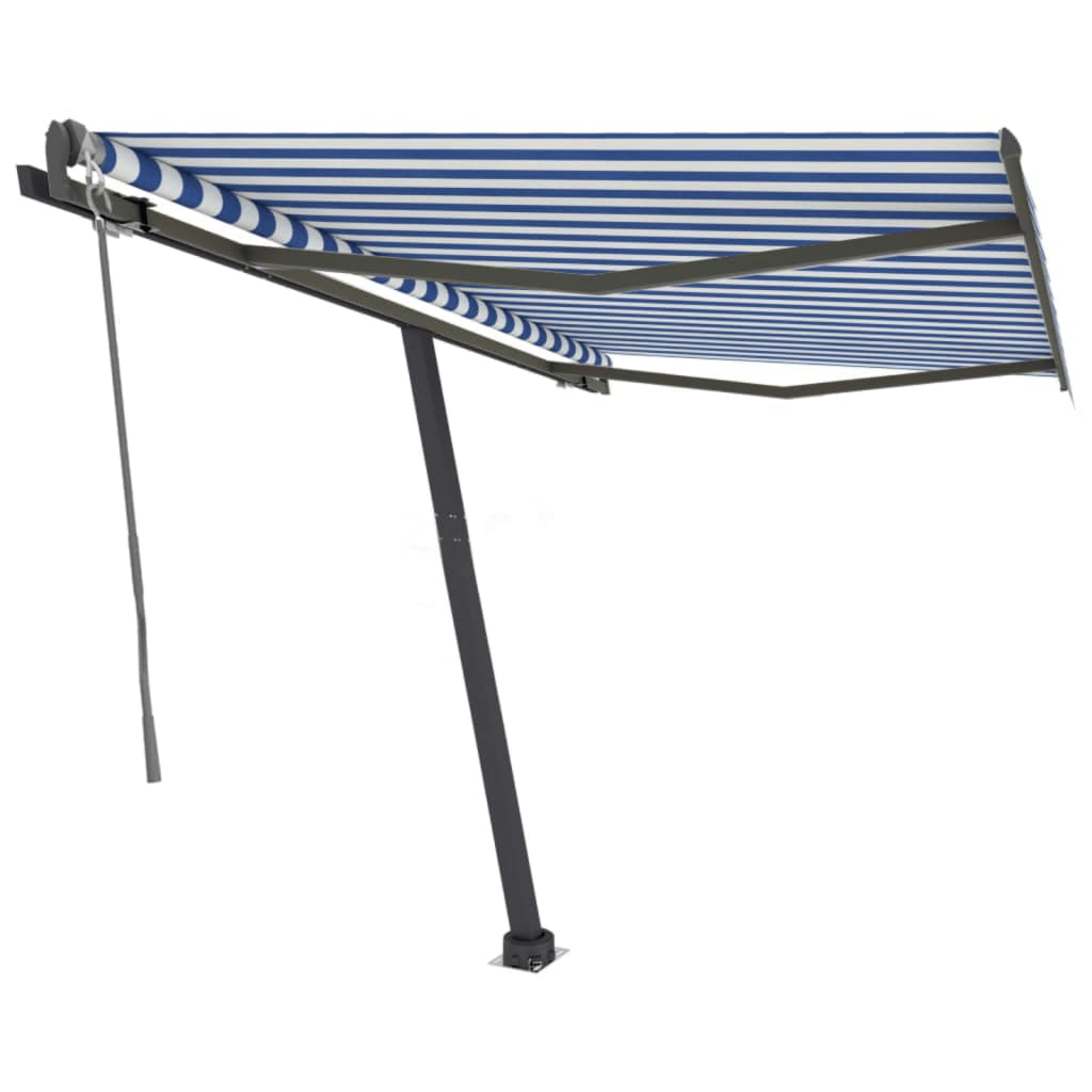 Tenda da Sole Automatica Autoportante 350x250 cm Blu e Bianca