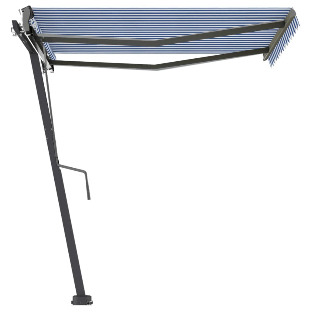 Tenda da Sole Automatica Autoportante 350x250 cm Blu e Bianca