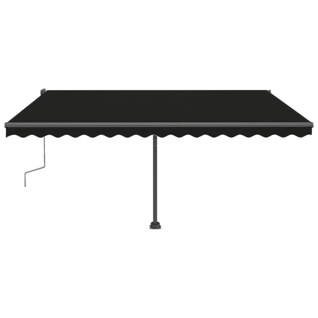 Tenda da Sole Retrattile Manuale con Palo 400x300 cm Antracite