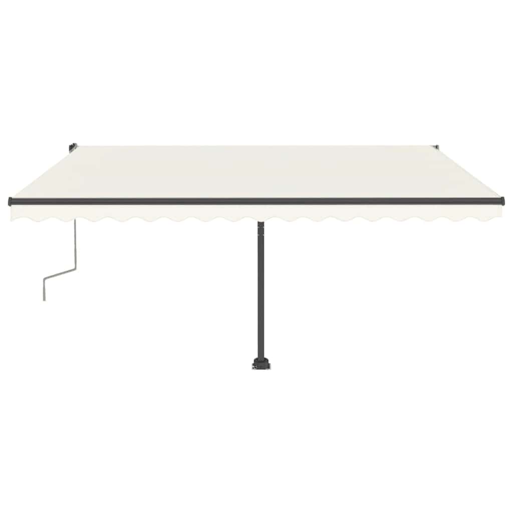 Tenda da Sole Retrattile Manuale con LED 400x300 cm Crema