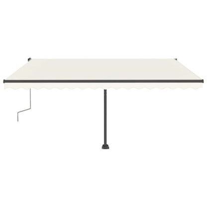 Tenda da Sole Retrattile Manuale con LED 400x300 cm Crema