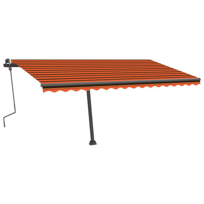 Tenda da Sole Retrattile Manuale LED 400x300 cm Arancio Marrone
