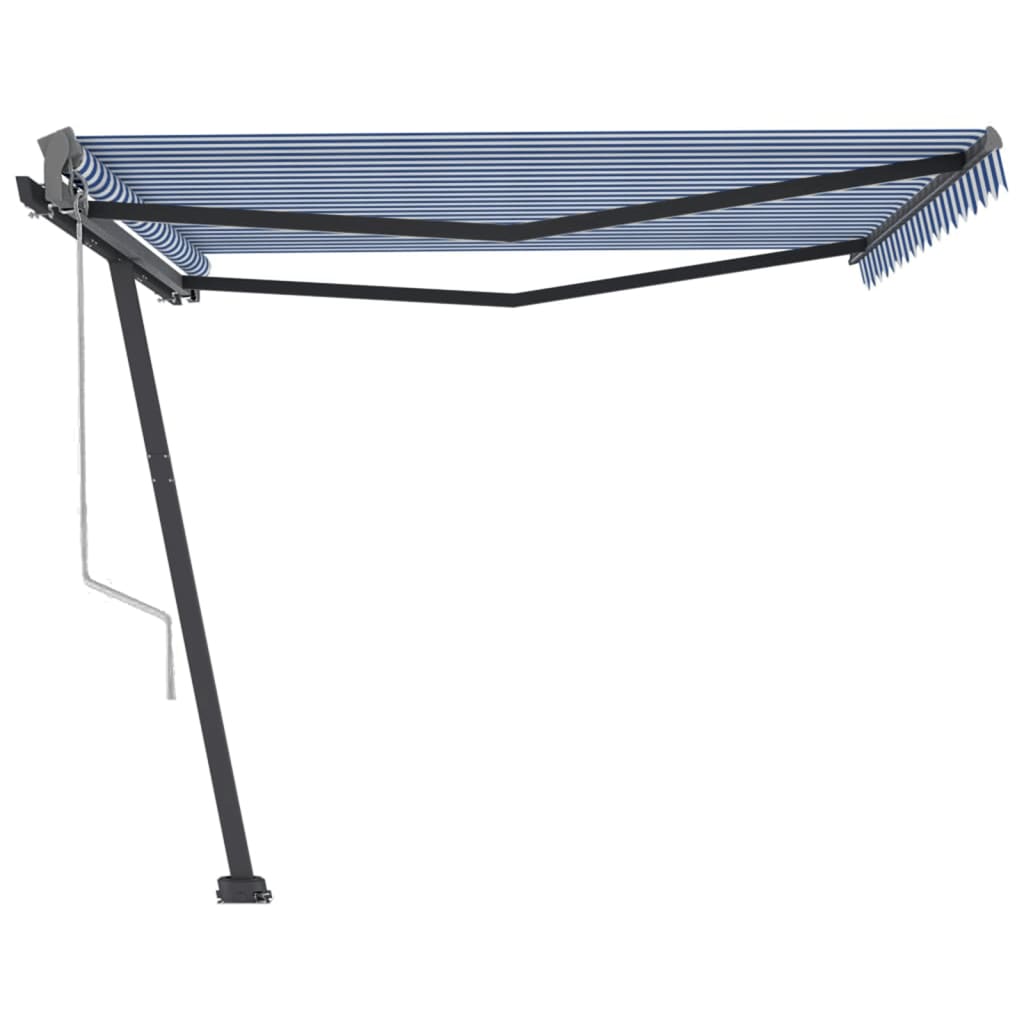 Tenda da Sole Automatica Autoportante 400x300 cm Blu e Bianca