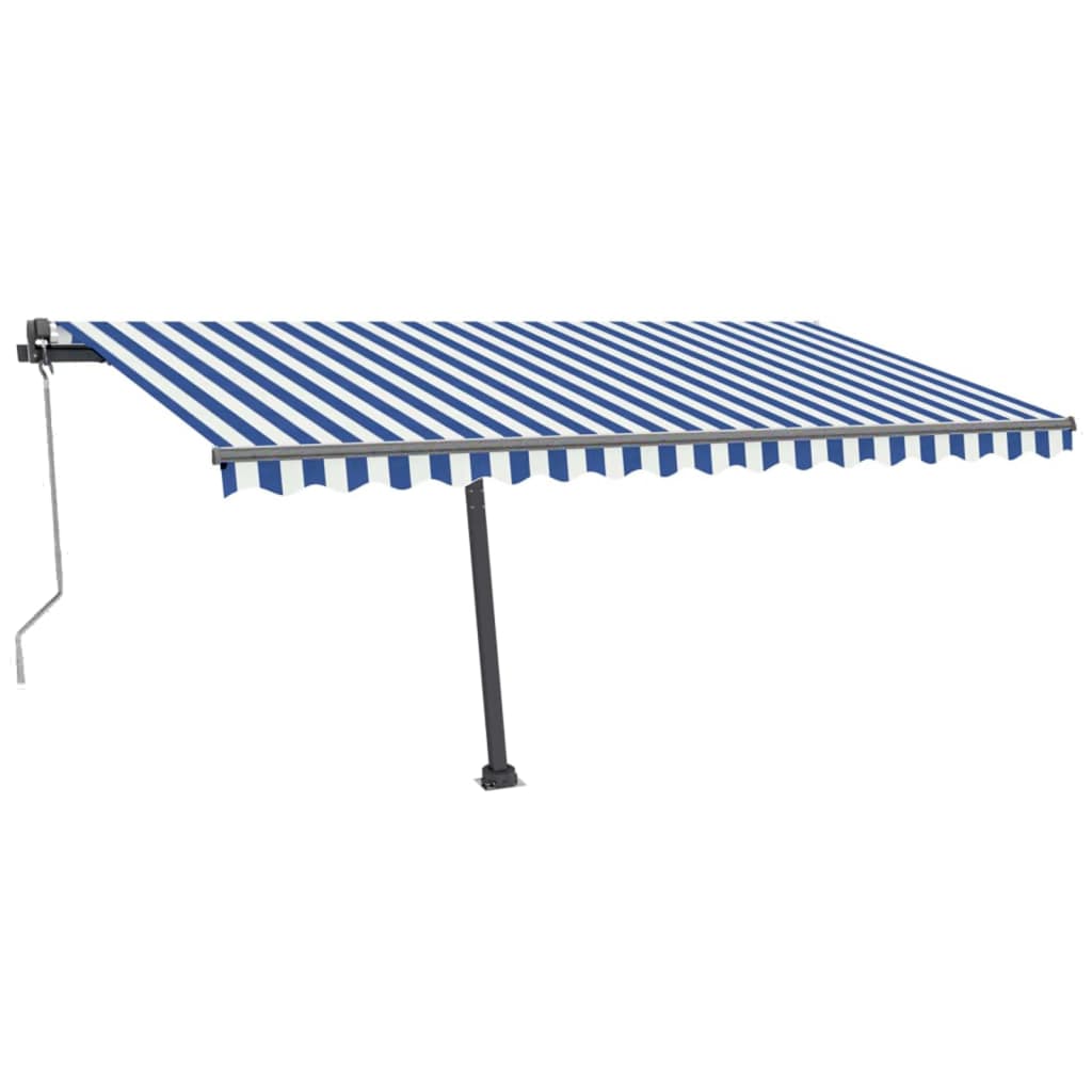 Tenda da Sole Automatica Autoportante 400x300 cm Blu e Bianca