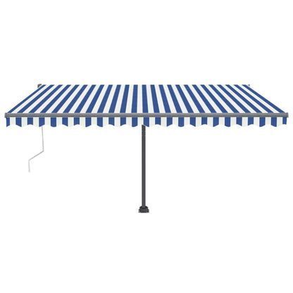 Tenda da Sole Automatica Autoportante 400x300 cm Blu e Bianca