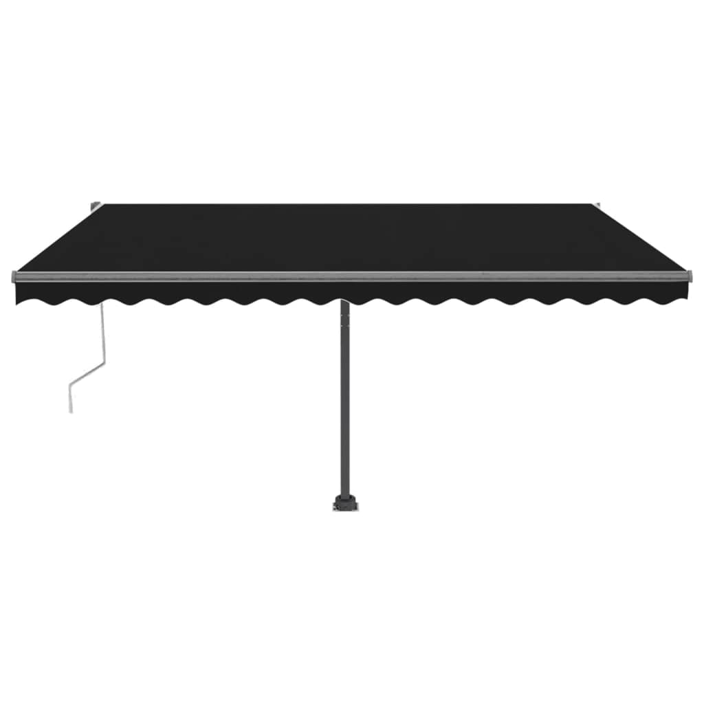 Tenda Sole Retrattile Automatica con Palo 400x300 cm Antracite