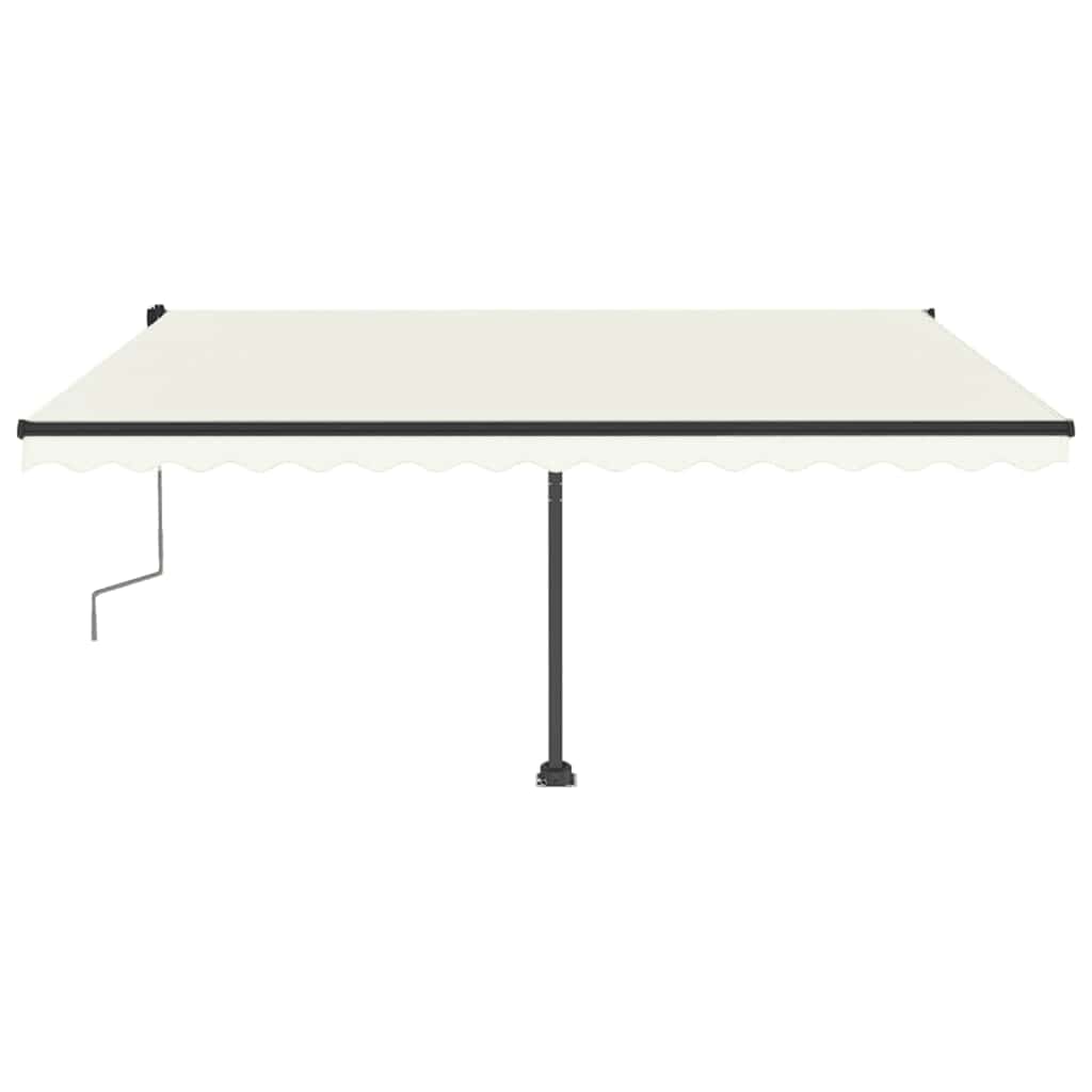 Tenda da Sole Retrattile Manuale con LED 450x300 cm Crema