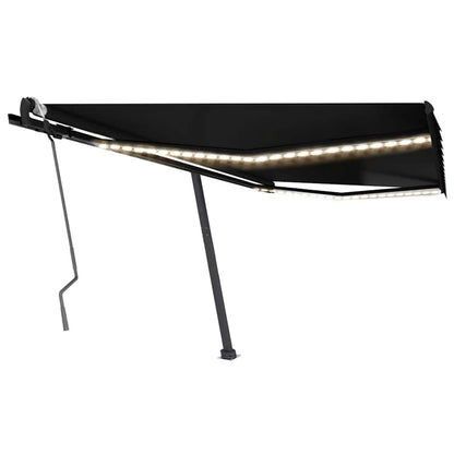 Tenda da Sole Retrattile Manuale con LED 450x300 cm Antracite