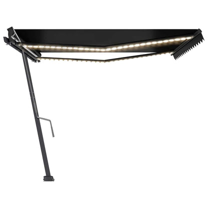 Tenda da Sole Retrattile Manuale con LED 450x300 cm Antracite