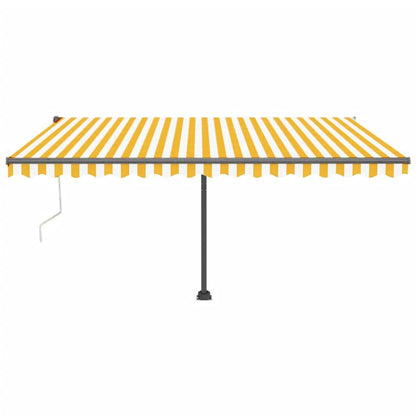 Tenda Automatica Sensore Vento e LED 450x300 cm Gialla Bianca