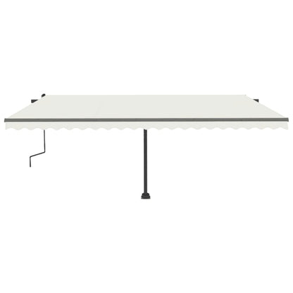 Tenda da Sole Retrattile Manuale con LED 500x300 cm Crema