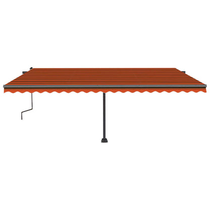Tenda da Sole Retrattile Manuale LED 500x300 cm Arancio Marrone