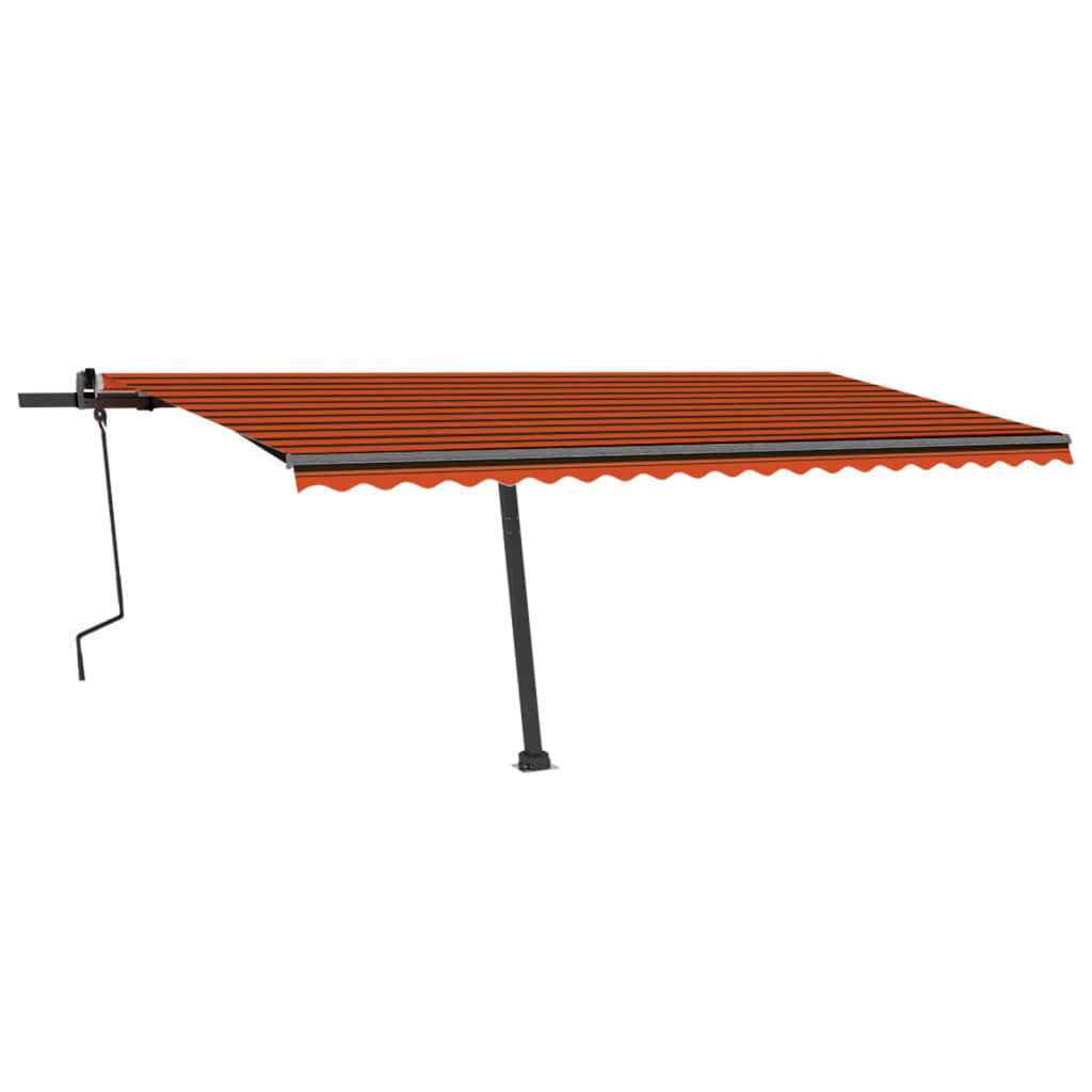 Tenda da Sole Retrattile Manuale LED 500x300 cm Arancio Marrone