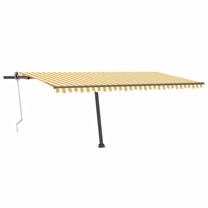 Tenda Automatica Sensore Vento e LED 500x300 cm Gialla Bianca
