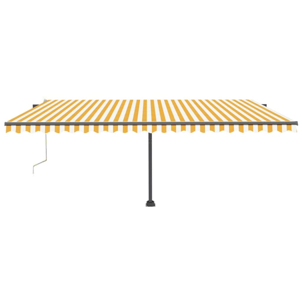 Tenda Automatica Sensore Vento e LED 500x300 cm Gialla Bianca